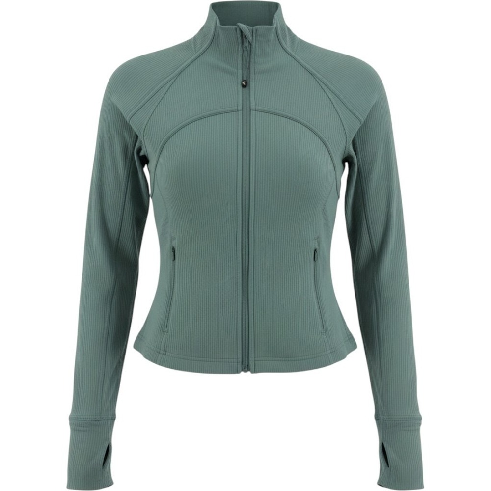 Lululemon Ribbed Luxtreme Define Jacket Cropped Tidewater Teal Size 10